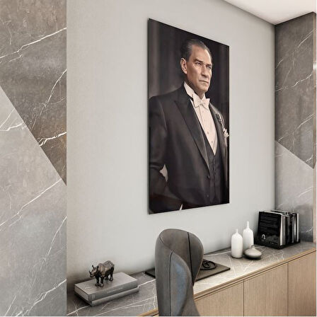 Atatürk Cam Tablo - Yatay Motif 01-012