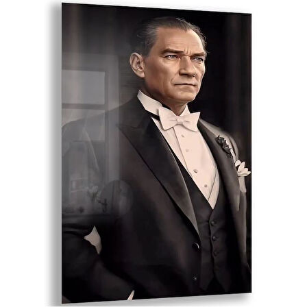 Atatürk Cam Tablo - Yatay Motif 01-012