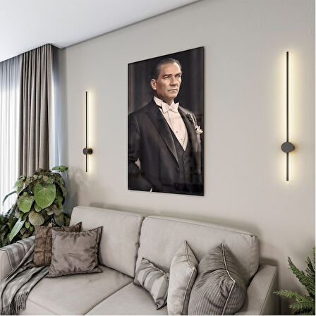 Atatürk Cam Tablo - Yatay Motif 01-012