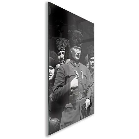 Atatürk Cam Tablo - Yatay Motif 01-013