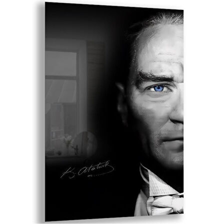 Atatürk Cam Tablo - Yatay Motif 01-015