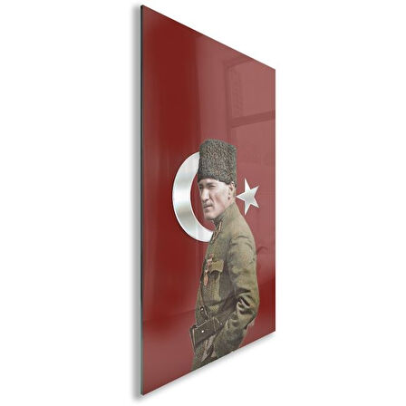 Atatürk Cam Tablo - Yatay Motif 01-016