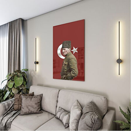 Atatürk Cam Tablo - Yatay Motif 01-016