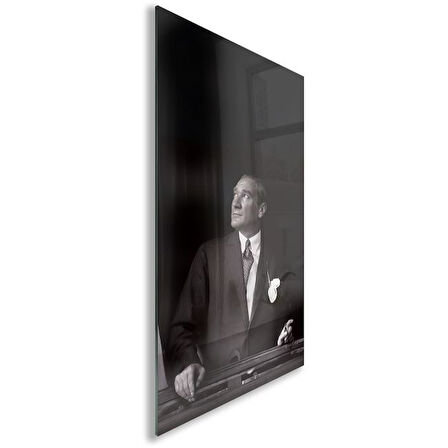 Atatürk Cam Tablo - Yatay Motif 01-017