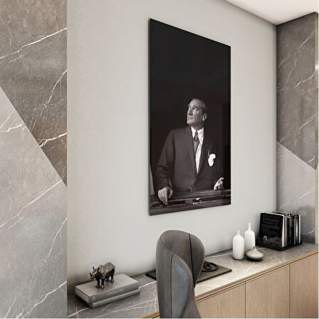 Atatürk Cam Tablo - Yatay Motif 01-017