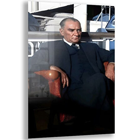 Atatürk Cam Tablo - Yatay Motif 01-018