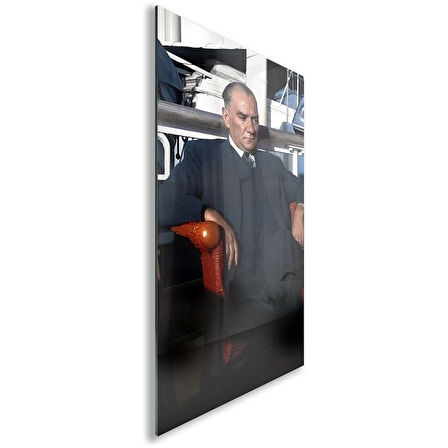 Atatürk Cam Tablo - Yatay Motif 01-018