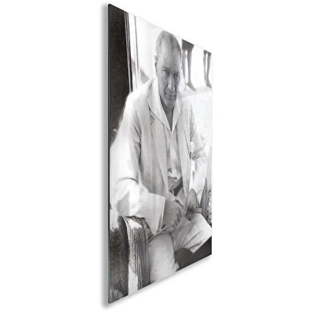 Atatürk Cam Tablo - Yatay Motif 01-019
