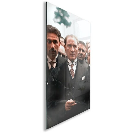 Atatürk Cam Tablo - Yatay Motif 01-020