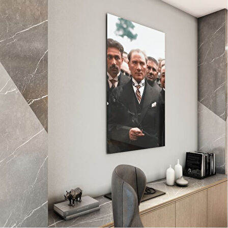 Atatürk Cam Tablo - Yatay Motif 01-020