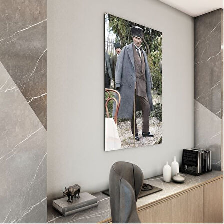 Atatürk Cam Tablo - Yatay Motif 01-021