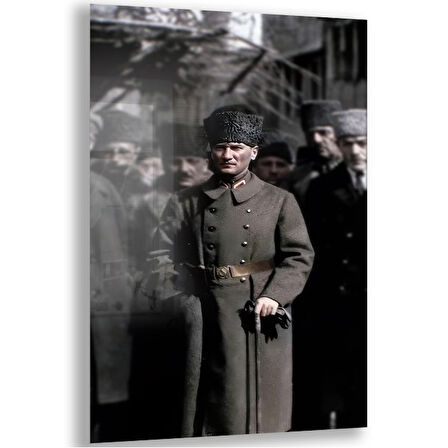 Atatürk Cam Tablo - Yatay Motif 01-022