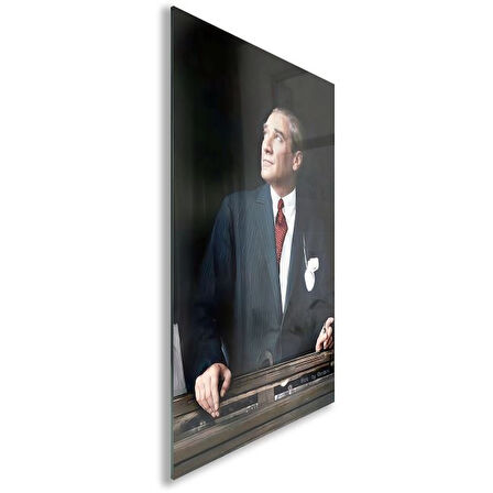 Atatürk Cam Tablo - Yatay Motif 01-023