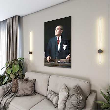 Atatürk Cam Tablo - Yatay Motif 01-023