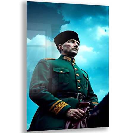 Atatürk Cam Tablo - Yatay Motif 01-029