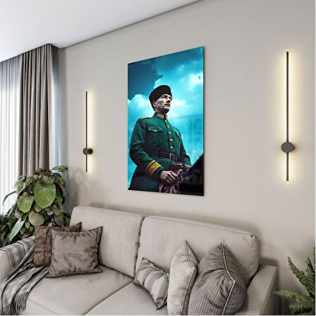 Atatürk Cam Tablo - Yatay Motif 01-029