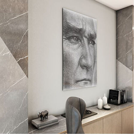 Atatürk Cam Tablo - Yatay Motif 01-032