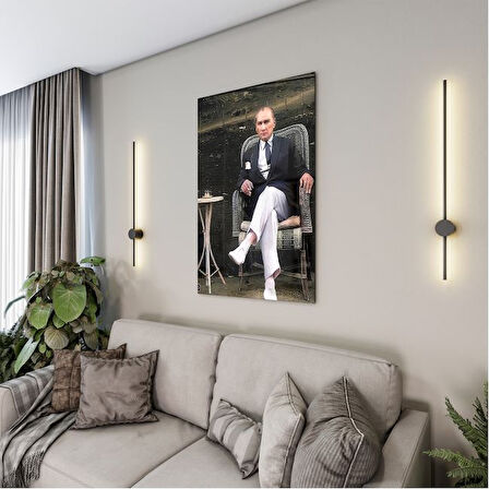 Atatürk Cam Tablo - Yatay Motif 01-033