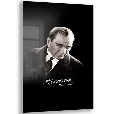 Atatürk Cam Tablo - Yatay Motif 01-035