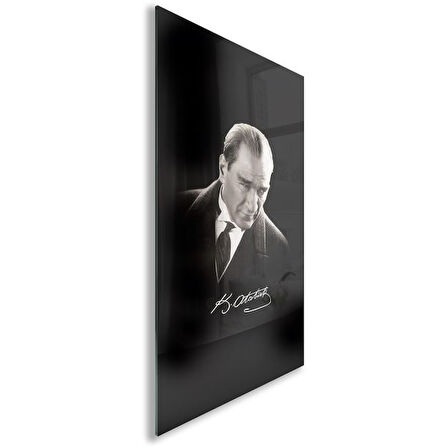 Atatürk Cam Tablo - Yatay Motif 01-035