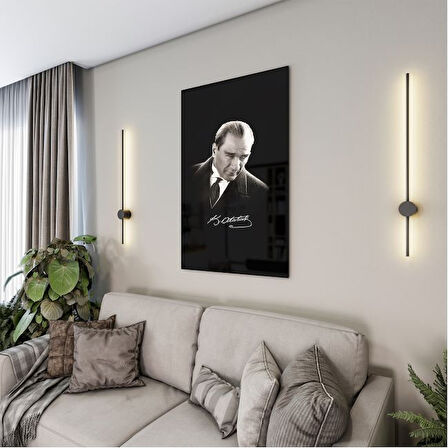 Atatürk Cam Tablo - Yatay Motif 01-035