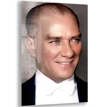 Atatürk Cam Tablo - Yatay Motif 01-038