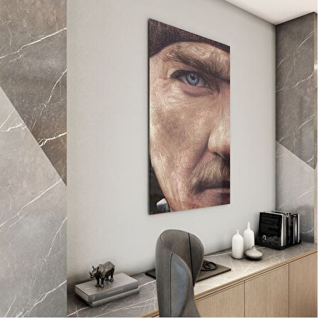 Atatürk Cam Tablo - Yatay Motif 01-040
