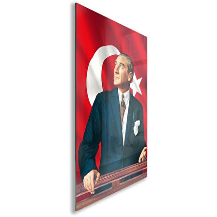 Atatürk Cam Tablo - Yatay Motif 01-041