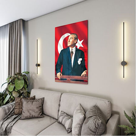 Atatürk Cam Tablo - Yatay Motif 01-041