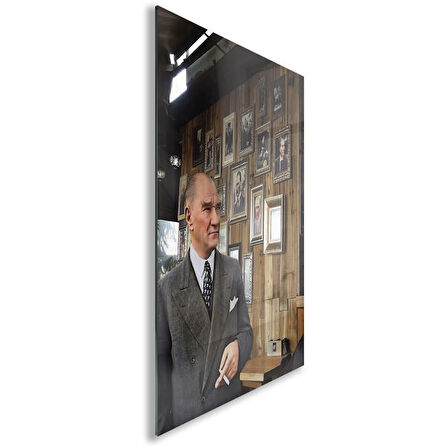 Atatürk Cam Tablo - Yatay Motif 01-042