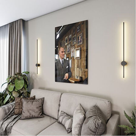 Atatürk Cam Tablo - Yatay Motif 01-042