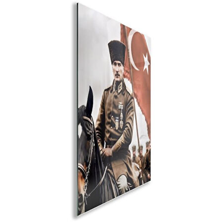 Atatürk Cam Tablo - Yatay Motif 01-043