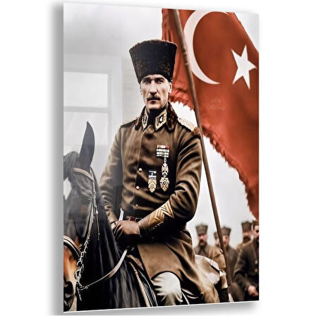 Atatürk Cam Tablo - Yatay Motif 01-043