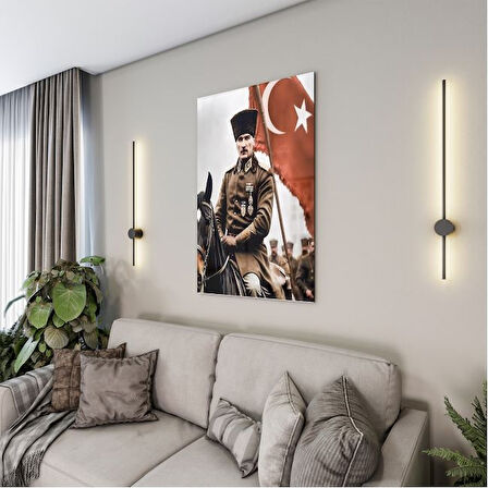 Atatürk Cam Tablo - Yatay Motif 01-043