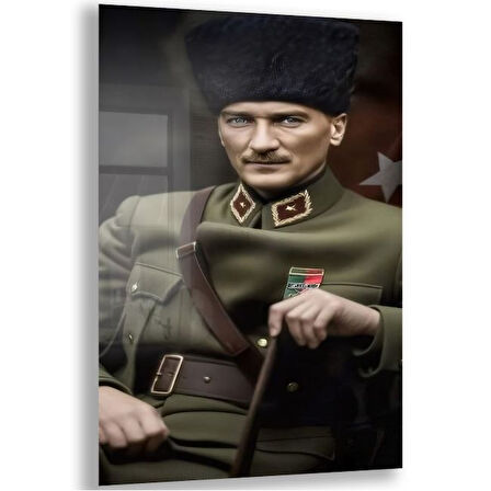 Atatürk Cam Tablo - Yatay Motif 01-044