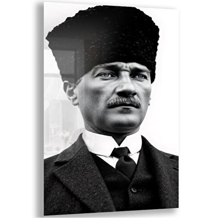 Atatürk Cam Tablo - Yatay Motif 01-045