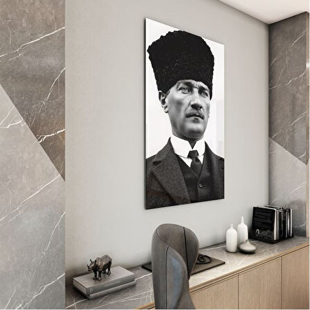 Atatürk Cam Tablo - Yatay Motif 01-045