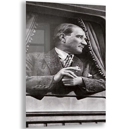 Atatürk Cam Tablo - Yatay Motif 01-046