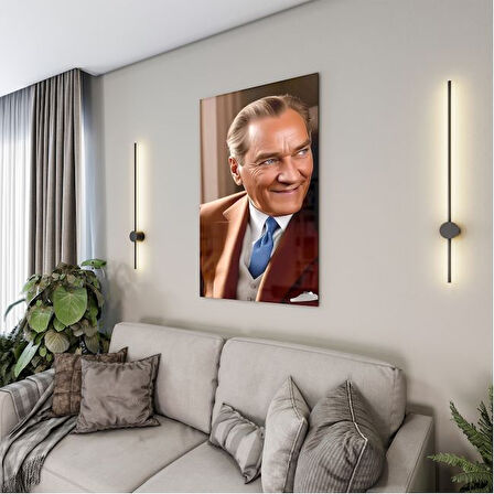 Atatürk Cam Tablo - Yatay Motif 01-049