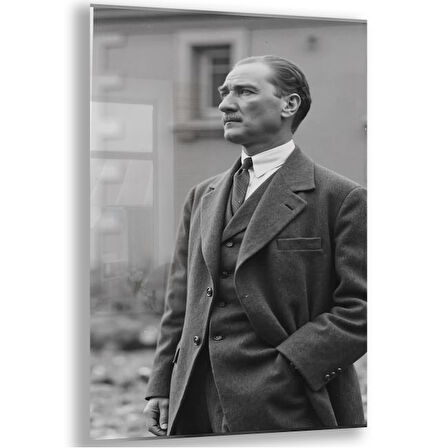 Atatürk Cam Tablo - Yatay Motif 01-050