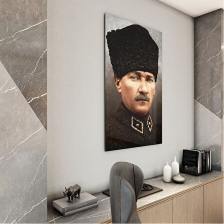 Atatürk Cam Tablo - Yatay Motif 01-053