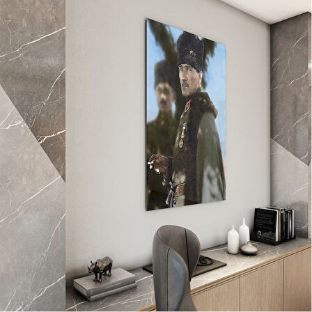 Atatürk Cam Tablo - Yatay Motif 01-054