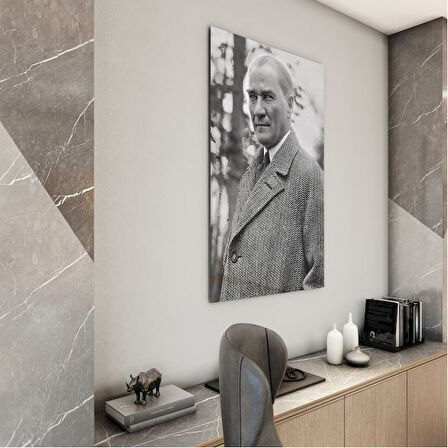 Atatürk Cam Tablo - Yatay Motif 01-055