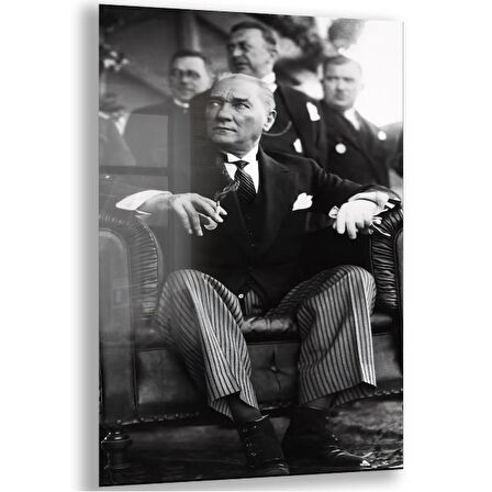 Atatürk Cam Tablo - Yatay Motif 01-056