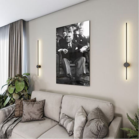 Atatürk Cam Tablo - Yatay Motif 01-056