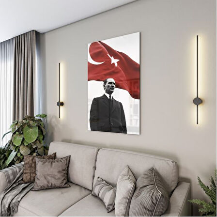 Atatürk Cam Tablo - Yatay Motif 01-057