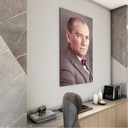 Atatürk Cam Tablo - Yatay Motif 01-058
