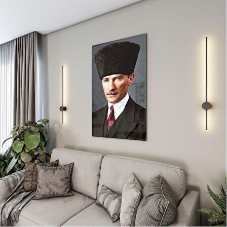 Atatürk Cam Tablo - Yatay Motif 01-059