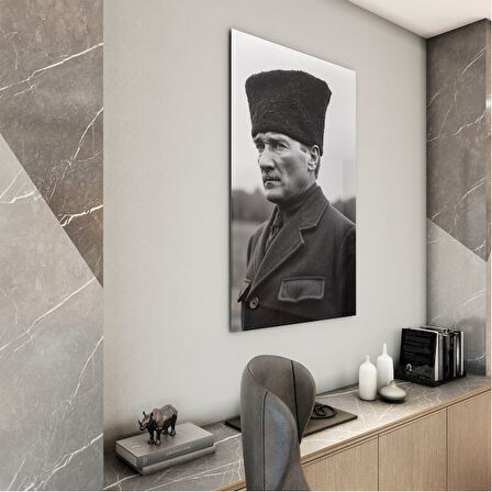 Atatürk Cam Tablo - Yatay Motif 01-061