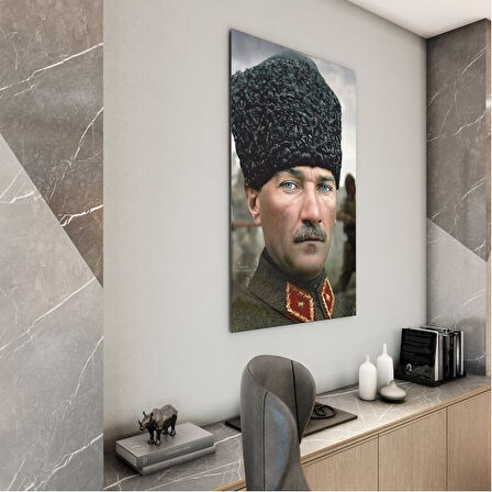 Atatürk Cam Tablo - Yatay Motif 01-062